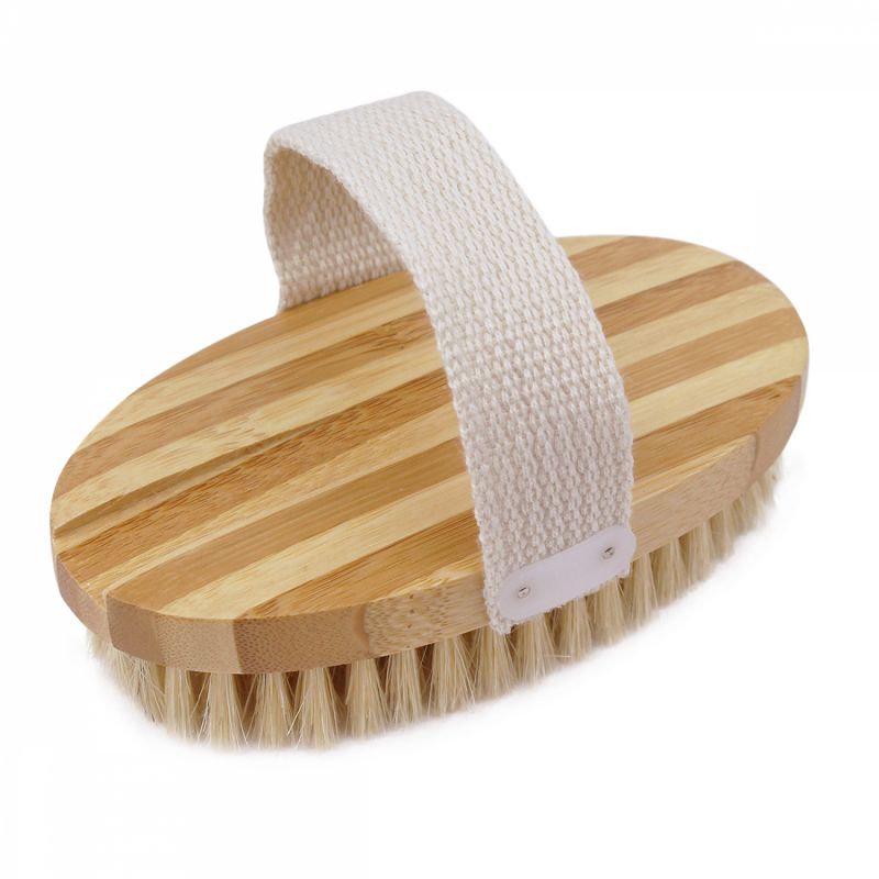 Lot de 2 brosses à poils avec manche en bambou amovible - 42 cm