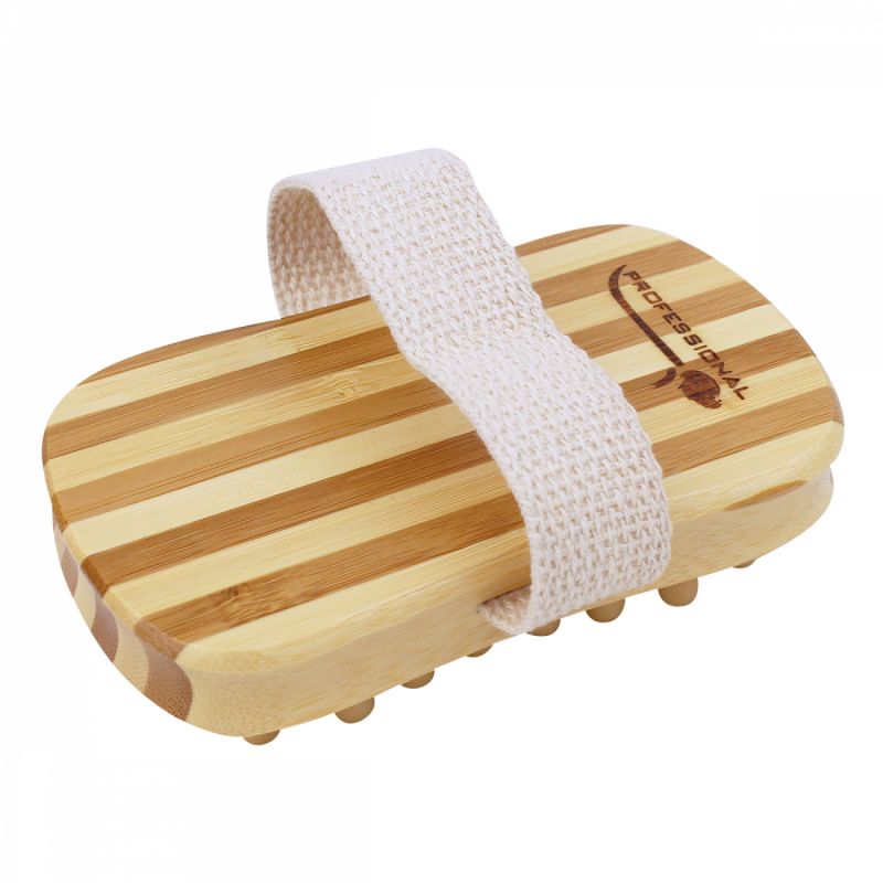 Lot de 2 brosses de massage en bambou - 13 x 7.5 x 4 cm