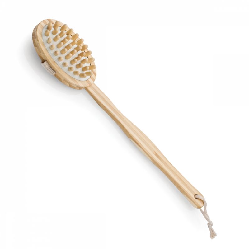 Lot de 2 brosses de massage en bambou avec manche amovible - 42 cm