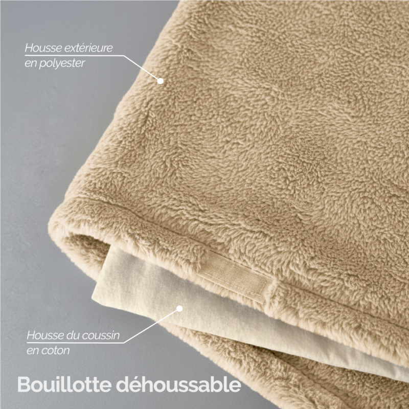 Bouillotte chauffante ou refroidissante - 10 x 22 cm - Beige