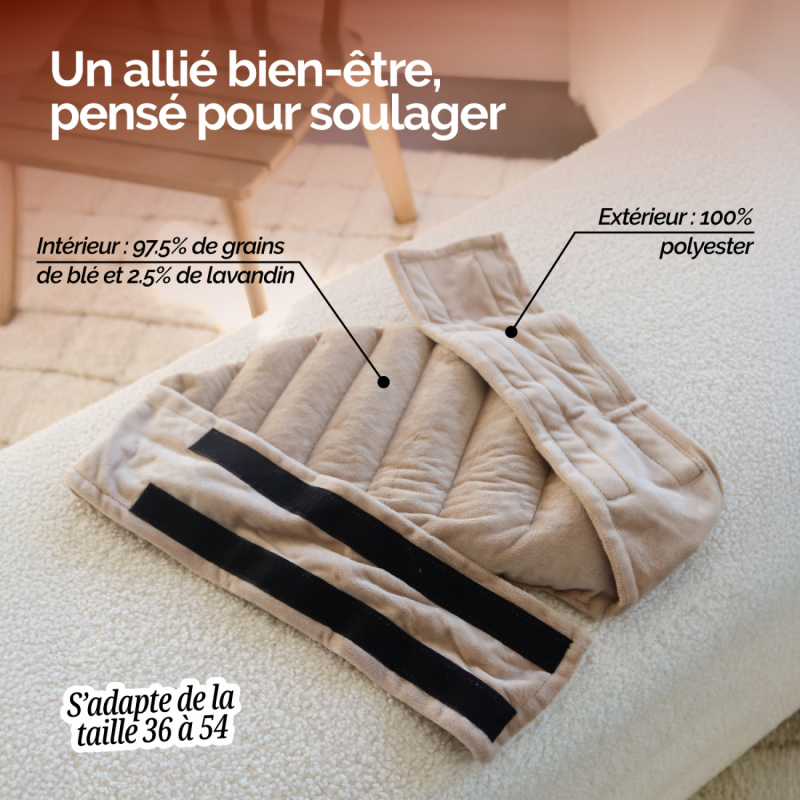 Ceinture chauffante pour lombaires - Beige